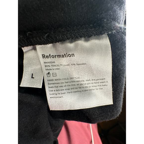 Reformation L One Shoulder Stewart Top Long Sleeve Bodycon Sexy Tencel Black - Picture 8 of 8